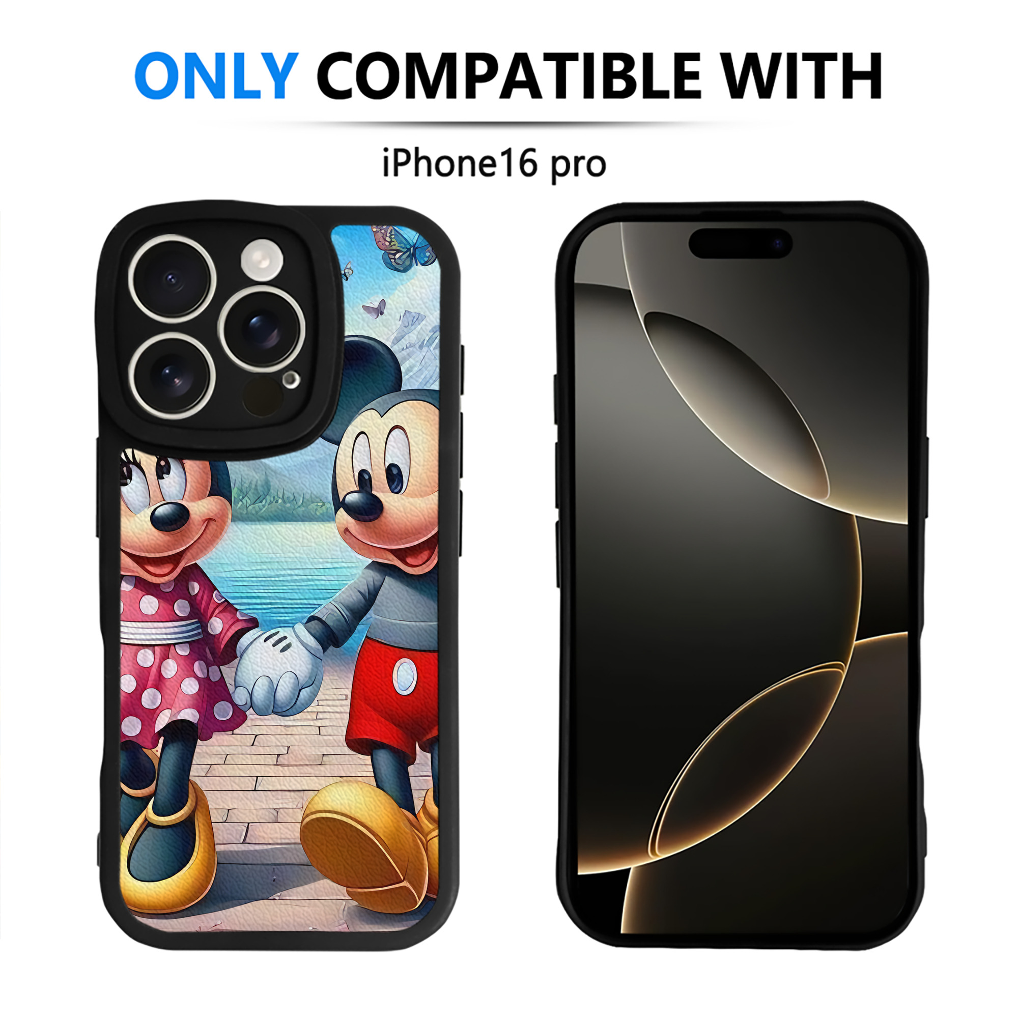 （画像用） ミッキーマウス Mickey Mouse 【iPhone 16シリーズ対応】シリコンスマホケース（レザー調） 材質：シリコン